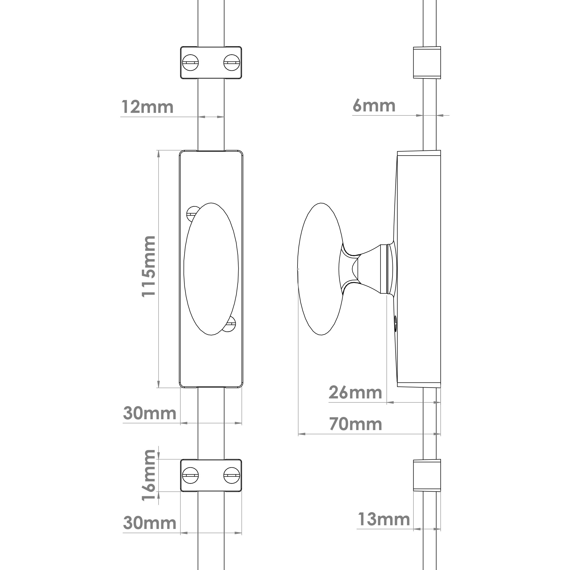 Haute Slimline Cremone Bolt